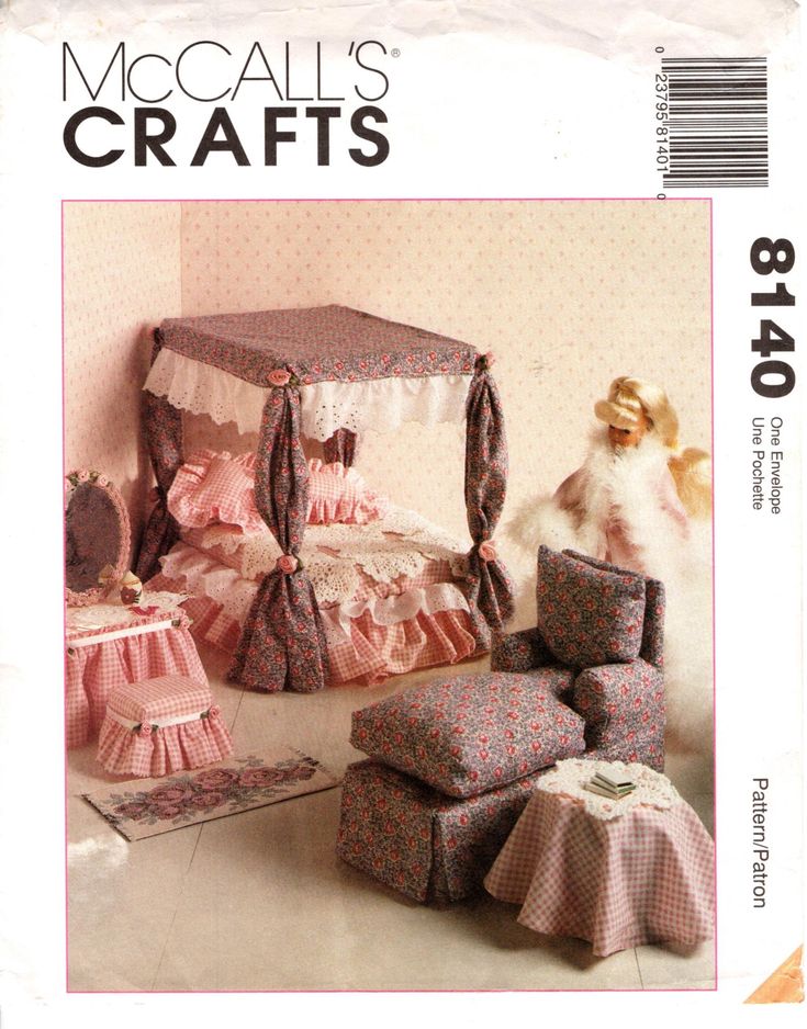 an image of a doll's bedroom with furniture and accessories on the front cover