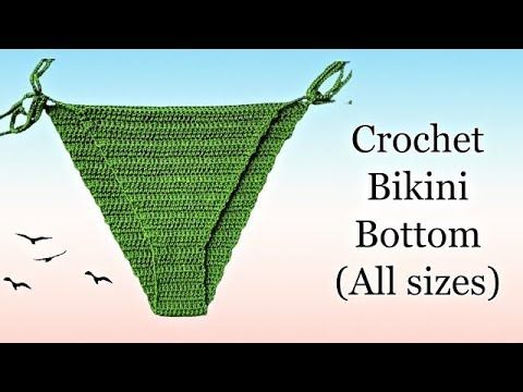 Crochet bikini bottom tutorial (basic instructions for DIFFERENT sizes) - YouTube Crochet Swimsuits Pattern, Knitted Purses, Crochet Top Pattern Summer, Crochet Baby Dress Free Pattern, Ladies Cardigan Knitting Patterns, Crochet Bikinis, Bathing Suit Patterns, Crochet Bathing Suits, Handbags Patterns