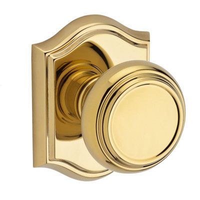 the baldwin door knob is shown in polished brass