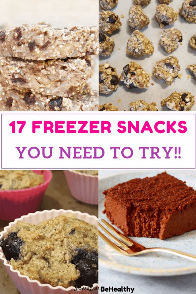 the collage shows different types of freezer snacks and how to use them for desserts