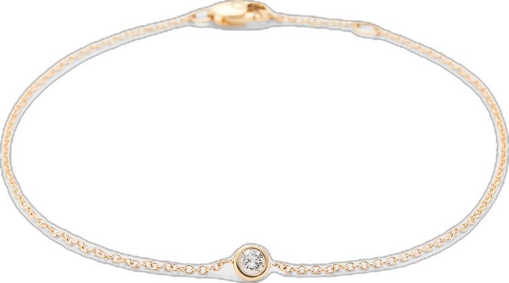 Elegant Jewelry With Smooth Bezel, Dainty Bezel Setting Bracelets, Dainty Round Bracelets With Bezel Setting, Gold Bracelet With Smooth Bezel For Everyday Wear, Dainty Gold Bracelet With Bezel Setting, Everyday Yellow Gold Bracelets With Bezel Setting, Round Gold Bracelet With Single Diamond, Elegant 14k Gold Chain Bracelet With Bezel Setting, Fine Jewelry Bracelets With Bezel Setting Round Cut