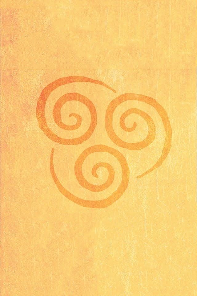 an orange background with two spirals on it