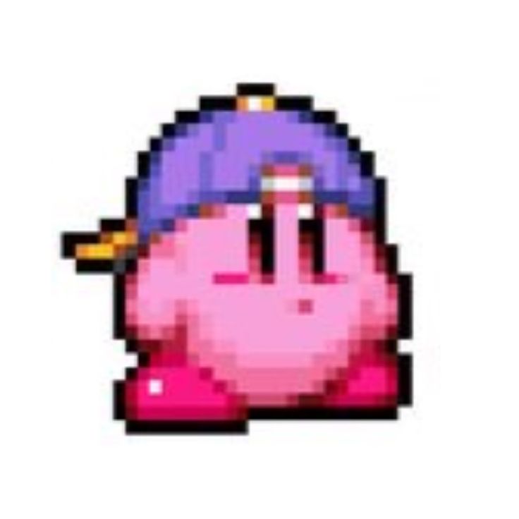 an image of a pink pig with a purple hat