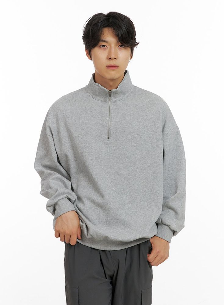 mens-cozy-zip-up-solid-sweatshirt-gray-ig409 / Gray Gray Fall Sweater For College, Urban Gray Long Sleeve Sweater, Gray Long Sleeve Sweater For College, Gray Long Sleeve College Sweater, Gray Winter Sweatshirt For College, Casual Athletic Heather Sweatshirt For Winter, Gray Winter College Sweatshirt, Gray Casual Sweater With Ribbed Collar, Casual Gray Sweater With Ribbed Collar