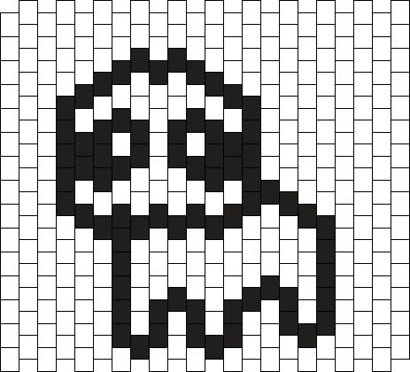 a black and white skull made out of squares