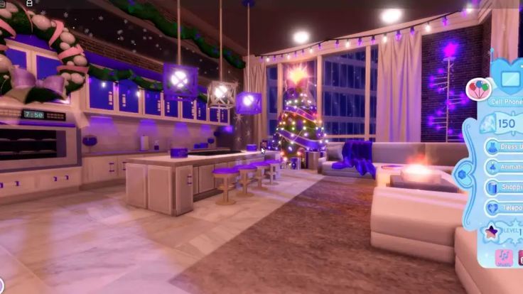 a living room filled with furniture and a christmas tree