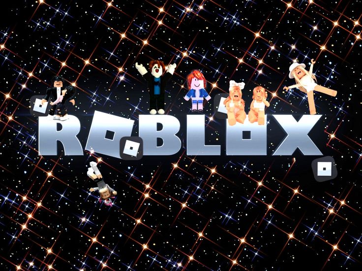 the title for robblox is surrounded by animated characters and objects in space with stars