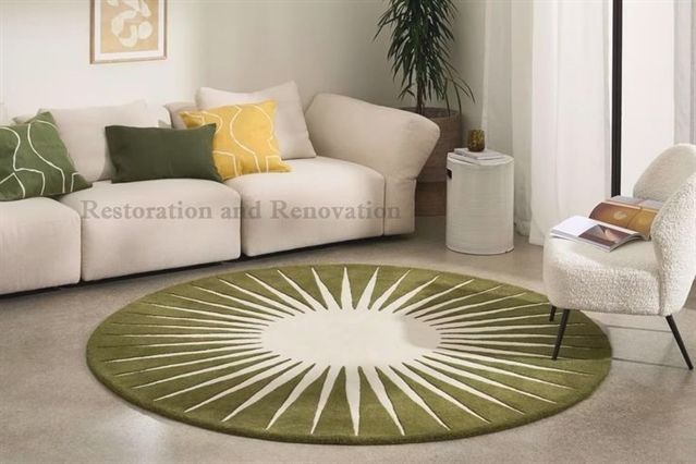 Indian Living Rooms On Sale Room Kids, Round Area Rugs, Modern Round, Round Rug, Handmade Area Rugs, Hand Tufted Rugs, Moss Green, Living Room Carpet, Round Rugs