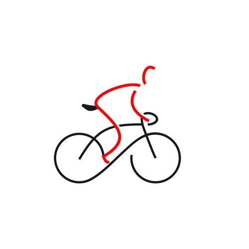 a man riding a bike on a white background