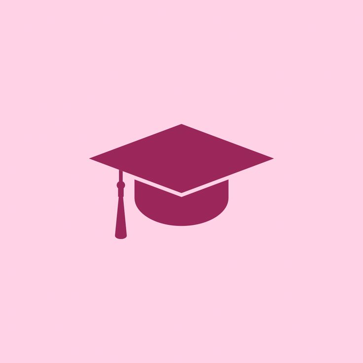 a purple graduation cap with a tassel on it's end, against a pink background