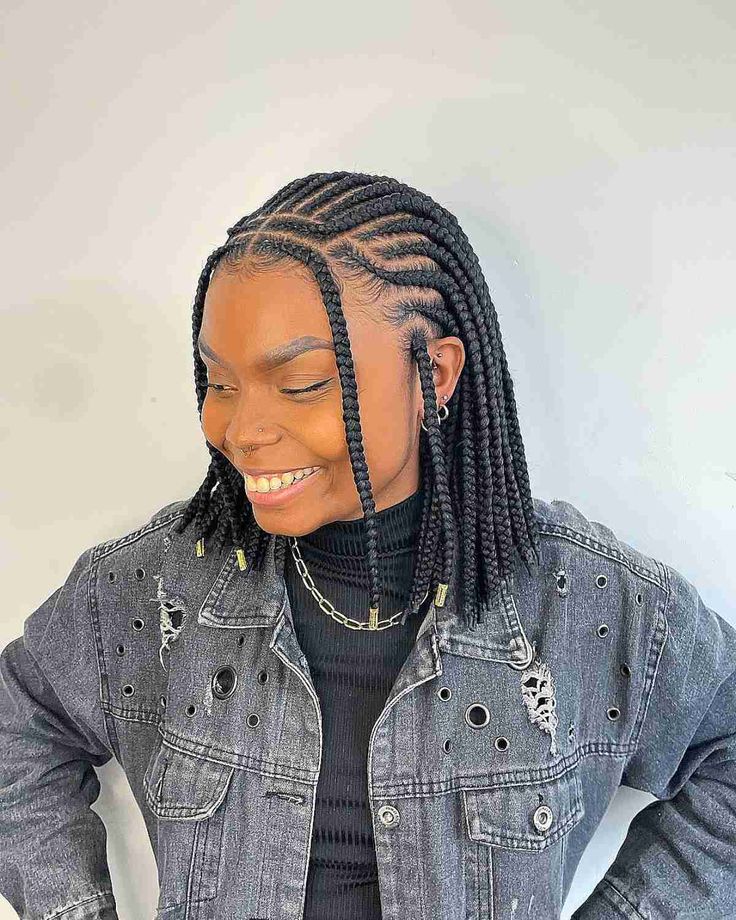 Straight Backs Natural Hair, Short Natural Styles, Short Hair Twist Styles, Ghana Braids Hairstyles, Cornrows Natural Hair, Short Box Braids Hairstyles, Short Box Braids, Ghana Braids, Feed In Braids Hairstyles