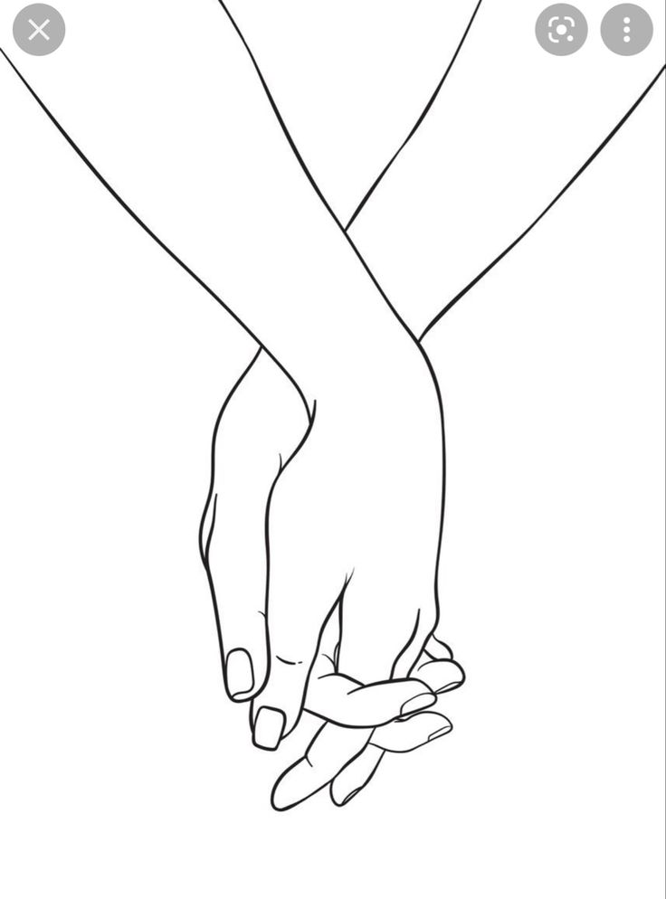 two hands holding each other in the middle of a line art style drawing, with one hand reaching for the other