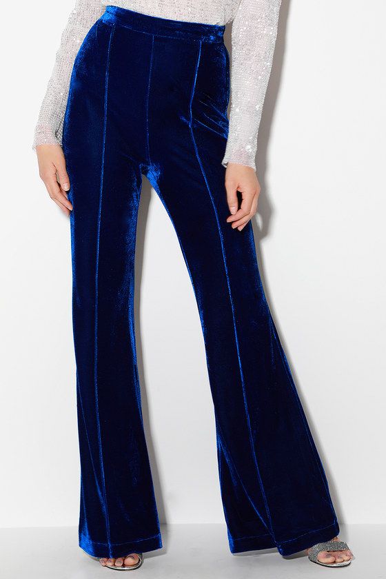 Chic Royal Blue Pants - Velvet Pants - Wide-Leg Pants - Pants #ad #Blue, #Ad, #Royal, #Chic, #Pants Royal Blue Clothes, Blue Velvet Pants, Lulus Jumpsuit, Royal Blue Pants, Blue Velvet Top, Pants Velvet, Utility Romper, Blue Clothes, Petite Fashion Tips