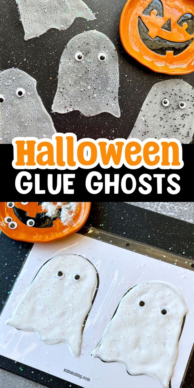 halloween glue ghost craft for kids to make