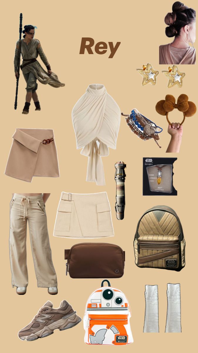 an assortment of women's clothing and accessories