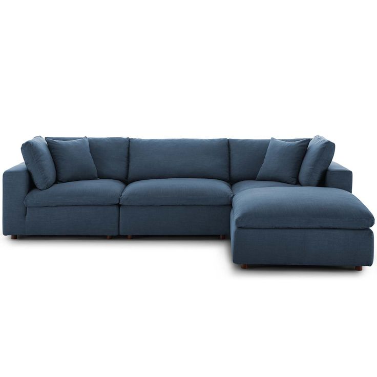 Blue Sofas, Ottoman Upholstery, Blue Sectional, Contemporary Sectional, Living Room Table Sets, Sectional With Ottoman, Modern Sofa Sectional, Contemporary Modern Furniture, Beautiful Cities