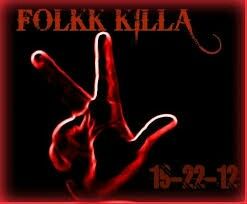 the poster for folkk killa shows a hand with two fingers up in the air