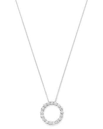 A gorgeous round diamond pendant set in white gold, crafted from a series of brilliant round stones. White Gold Diamond Necklace With Round Platinum Pendant, Dazzling Diamond Necklace With Brilliant Cut Round Pendant, Timeless Silver Round Diamond Necklace, White Gold Diamond Necklace With Brilliant Cut Round Pendant, Dazzling Platinum Diamond Necklace With Round Pendant, Dazzling White Gold Diamond Necklace With Round Cut, 14k White Gold Round Brilliant Cut Necklace, 14k White Gold Brilliant Cut Necklace, White Diamond Necklace With Pave Setting, Round Cut