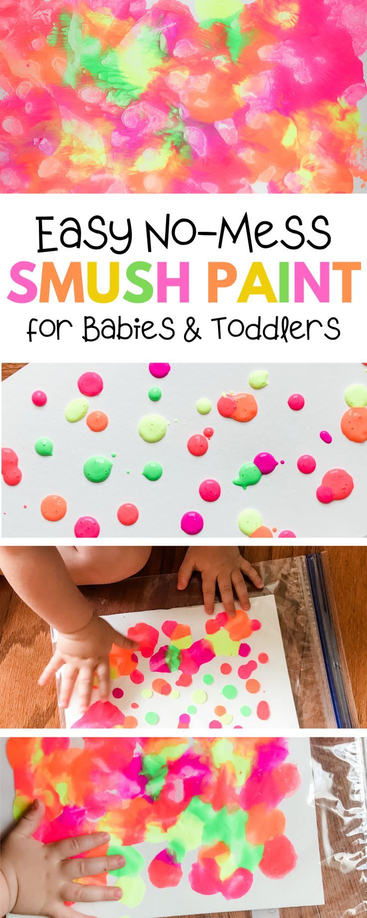 easy no mess smush paint for babies and toddlers that is so fun to make