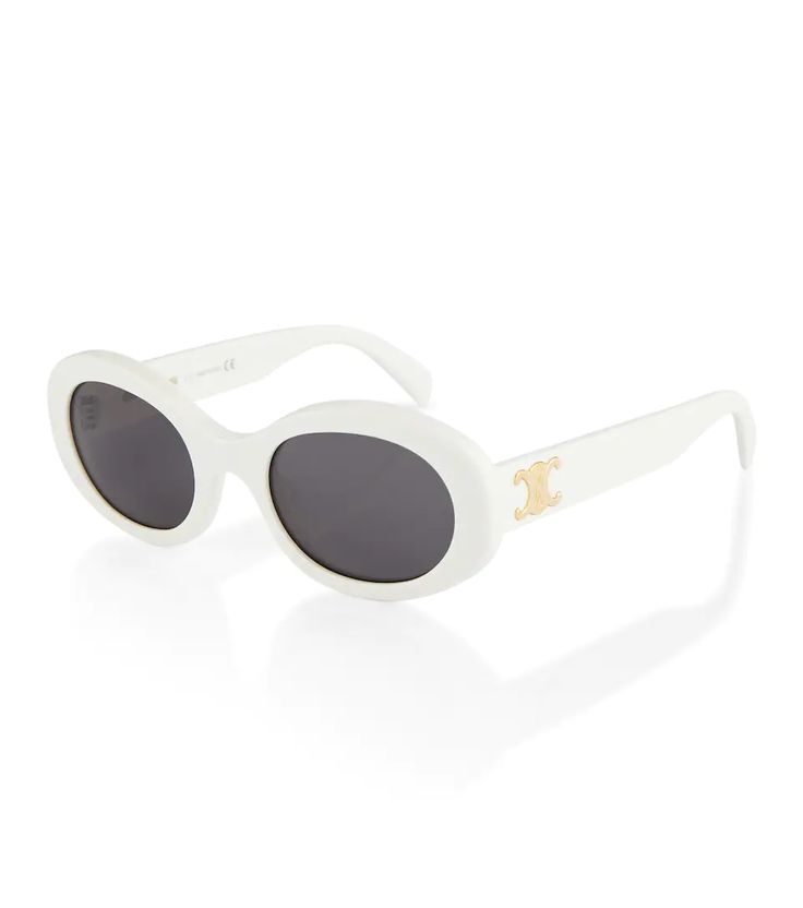 Celine Eyewear - Round sunglasses | Mytheresa Luxury White Sunglasses, Celine White Sunglasses, White Designer Sunglasses, Celine Eyewear, Circular Sunglasses, Chanel Glasses, Round Eyewear, Sunglasses White, Eyewear Shop