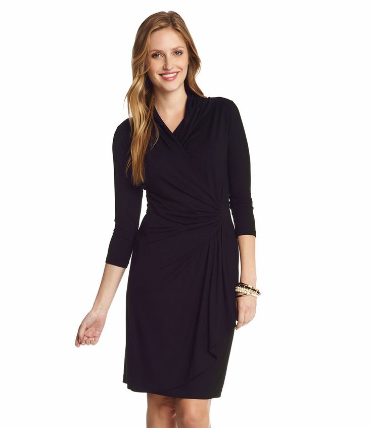 Black Cascade Wrap Dress Pudding Desserts, Karen Kane, Chocolate Pudding, After Hours, Black Wrap Dress, Body Shape, The Floor, Wrap Style, Body Shapes