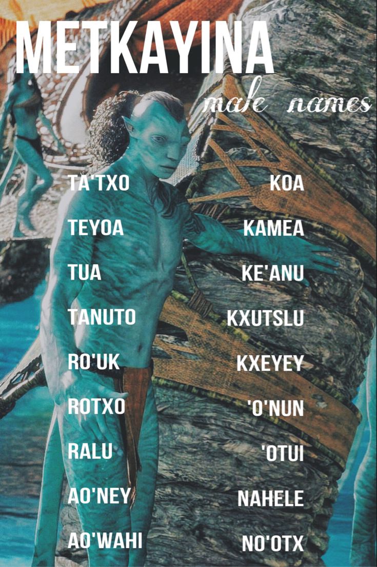 a poster with the names of some people in different colors and sizes, including an alien man