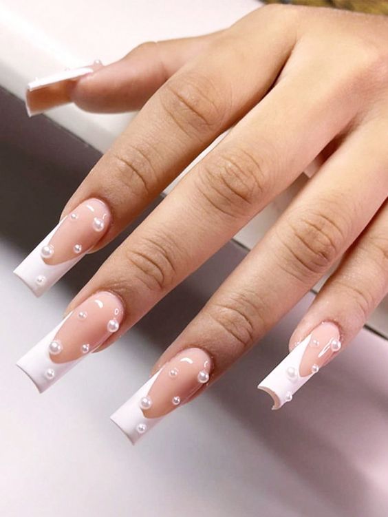 17 Elegant White Gel Nail Design Ideas White Gel Nails, China Nails, Long Press On Nails, Square Nail Designs, Coffin Press On Nails, Long Acrylic, Ballerina Nails, Fake Nail, Nail Length