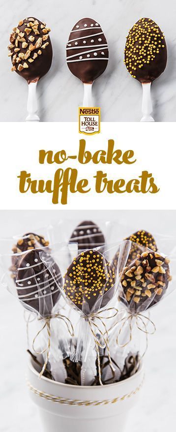 chocolate covered cookies in a white bowl with gold sprinkles on top and the words no bake truffle treats above it