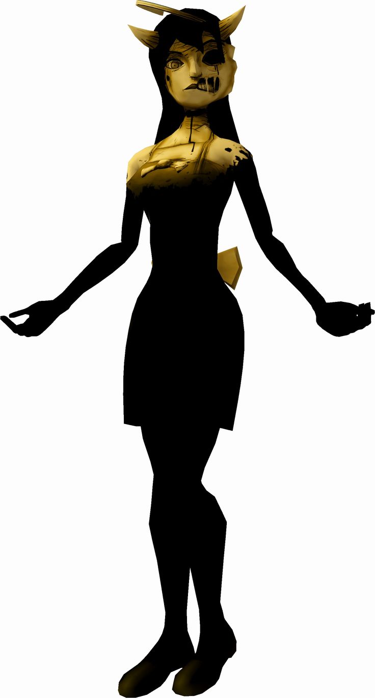 the silhouette of a woman with horns on her head and hands out, in front of a white background