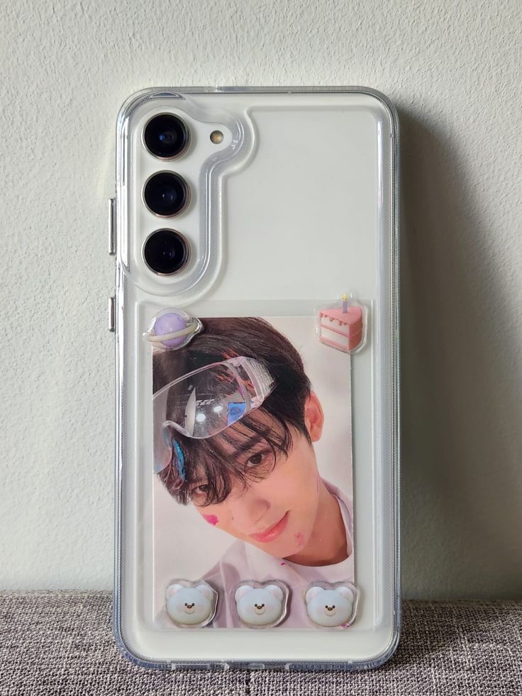 a cell phone case with an image of a boy on it