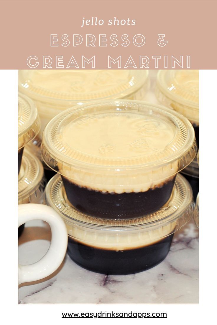 Did you ever wonder what an Espresso and Cream Vodka Martini Jello Shot would taste like? Well wonder no more, they are delicious! Espresso Jello Shots, Espresso Pudding Shots, Espresso Martini Pudding Shots, Espresso Martini Shots, Espresso Martini Jello Shots, Make Ahead Shots For A Crowd, Christmas Jello Shots Alcoholic, Coffee Pudding Shots, Martini Jello Shots