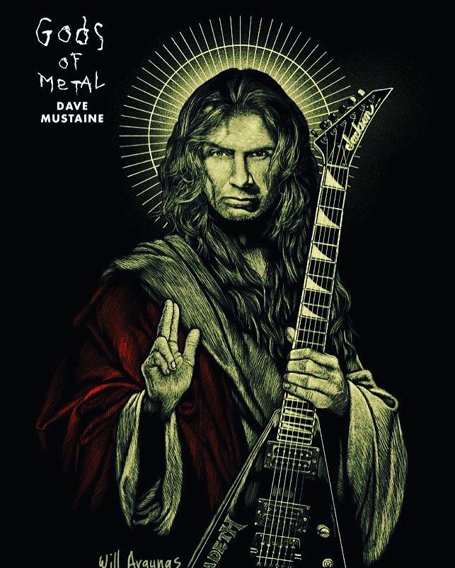 a drawing of jesus holding a guitar with the words god's mountain on it