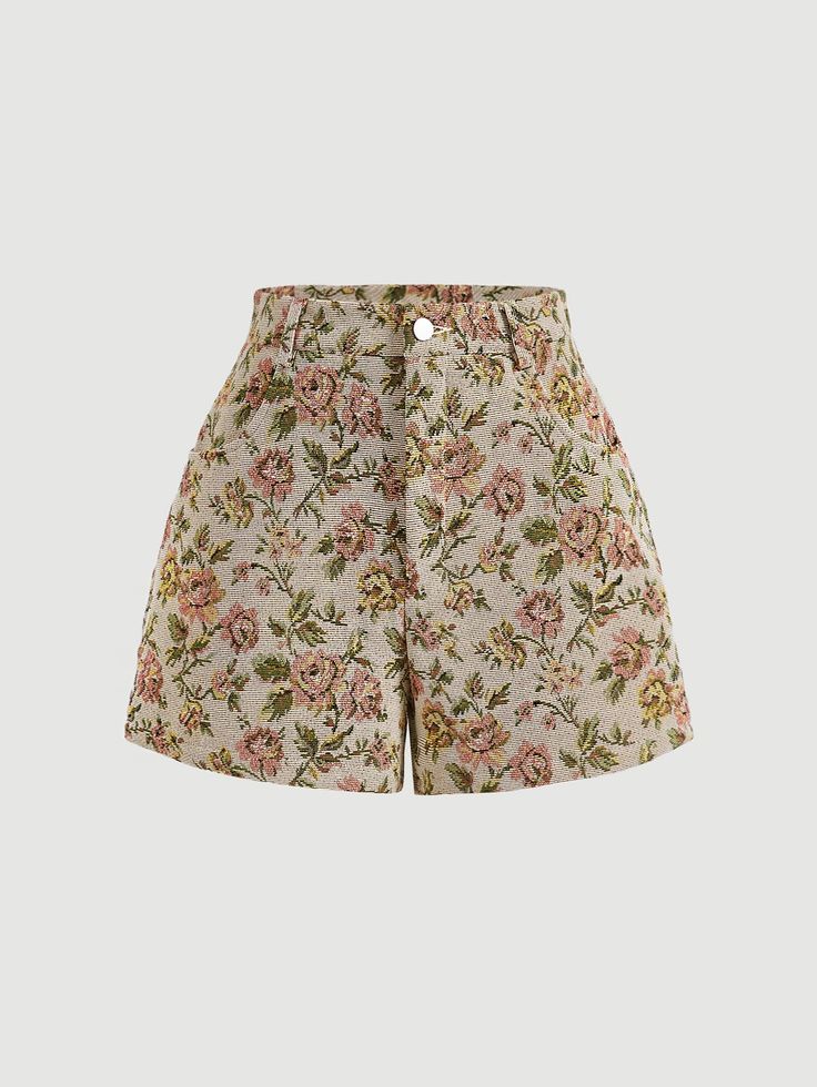 SHEIN MOD Floral Print Shorts Floral Shorts Outfits, Short Elegantes, Core Outfits, Outfits Mit Shorts, Teen Girl Dresses, Womens Fall Dress, Women Shorts, Style Clothes, Pinterest Closet