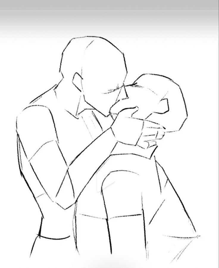 a drawing of a man holding a baby in his arms and kissing it's forehead