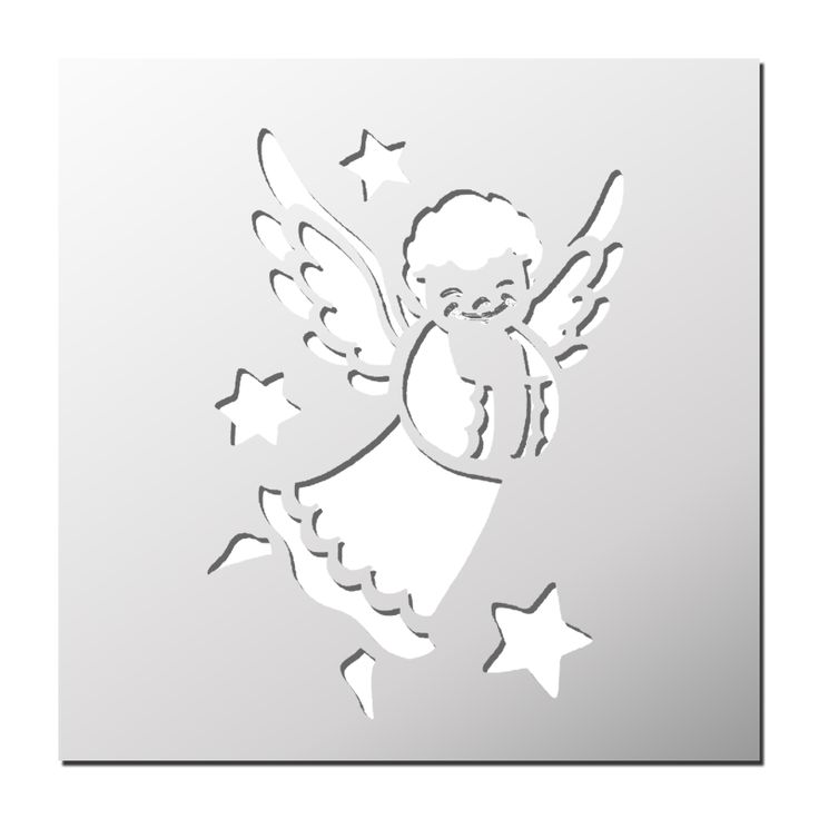 a cutout of an angel with stars