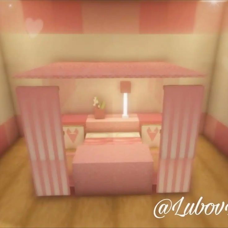 the room is decorated in pink and white