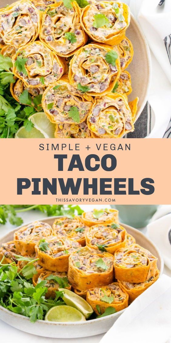 a plate filled with taco pinwheels and topped with cilantro