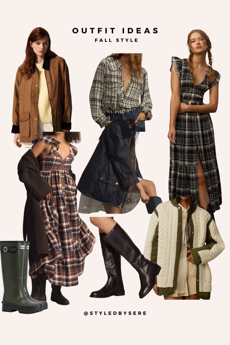 Fall 2024 style includes a fun and relatively unseen trend: country house chic. A combination of long skirts, plaids, rider & rain boots, and oversized 'work jackets' fill this beautiful trend. (For longterm reference, think of Ralph Lauren style.) We love the layered looks, the blends of patterns and fabrics, and the warm, cozy comfort this style brings us. Are you here for the look? Plaid Skirt Outfit, Fall Trend, Long Skirt Outfits, 2024 Style, Ralph Lauren Style, Long Skirts, Work Jackets, Plaid Skirts, Fall 2024