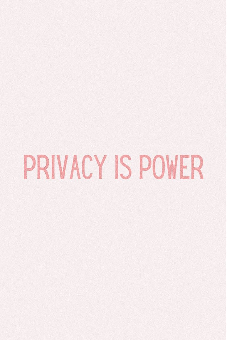 the word privacy is power written in pink on a white background with a black border