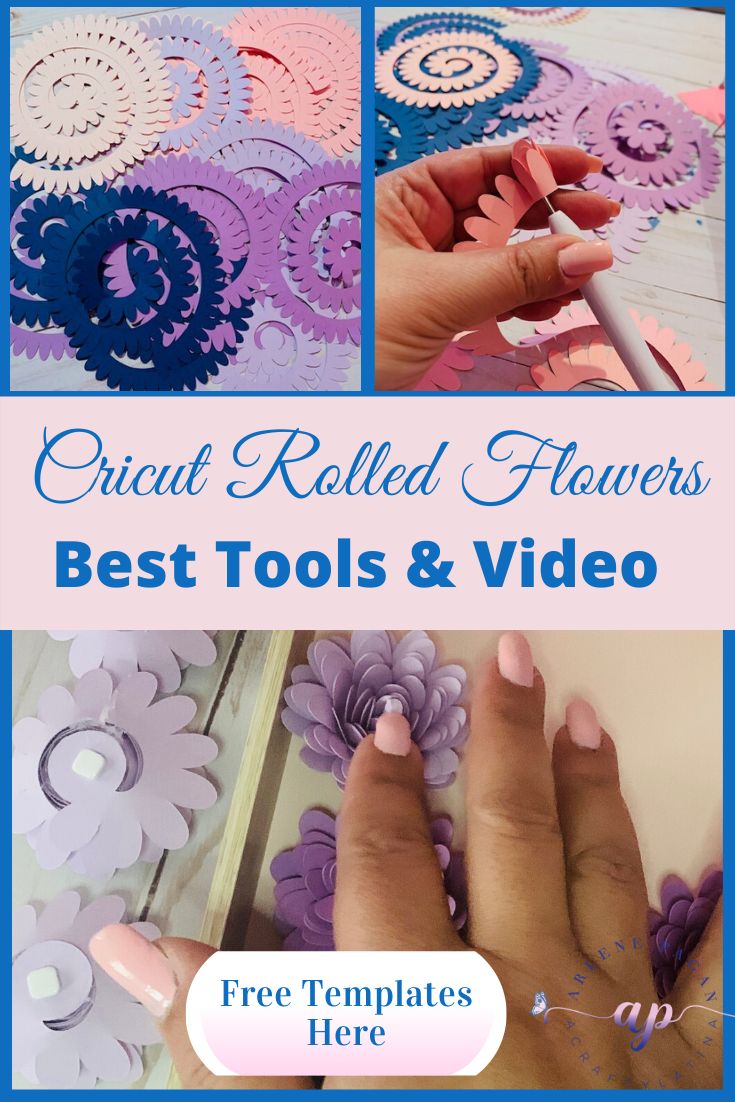 the best tools and videos for cricut rolled flowers with text overlays