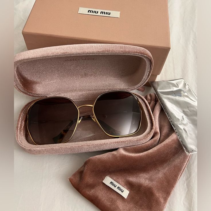 Miu Miu Logo Sunglasses Nwot, Never Worn Includes: Case, Bag, Cleaning Cloth And Box Chic Miu Miu Sunglasses For Party, Designer Miu Miu Sunglasses For Party, Chic Rectangular Sunglasses For Travel, Miu Miu Luxury Party Sunglasses, Luxury Miu Miu Party Sunglasses, Chic Miu Miu Sunglasses For Evening, Chic Miu Miu Evening Sunglasses, Miu Miu Party Sunglasses With Glass Lenses, Party Sunglasses By Miu Miu With Glass Material