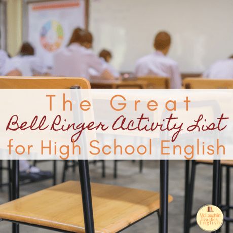 a classroom with desks and chairs that have the words, the great bell ringer activity stat for high school english