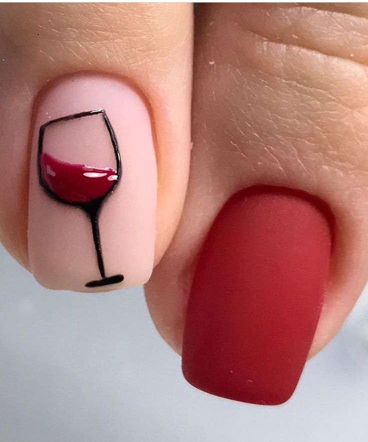 Wine glass nail design | red wine glass nails red nail art #nails #nailart #rednails Wine Nails, Red Nail Art, Nail Art Designs Diy, Pretty Nail Art Designs, Red Nail Designs, Nail Art Designs Videos, Glass Nails, Red Nail, Pretty Nail Art