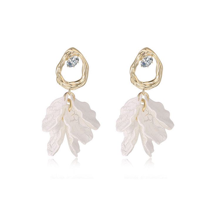 Product Details: Material: Alloy Applicable gender: female Type: Earrings Color classification: white petal earrings Pattern: plant flower Size information: Size: about 2.5cm wide and 3cm high Package Contents: Earrings X1 pair Elegant White Leaf-shaped Earrings, Petal Earrings, European Women, Silver Pin, Plant Flower, Earring Patterns, Earrings Color, Dress Size Chart, Cut And Style