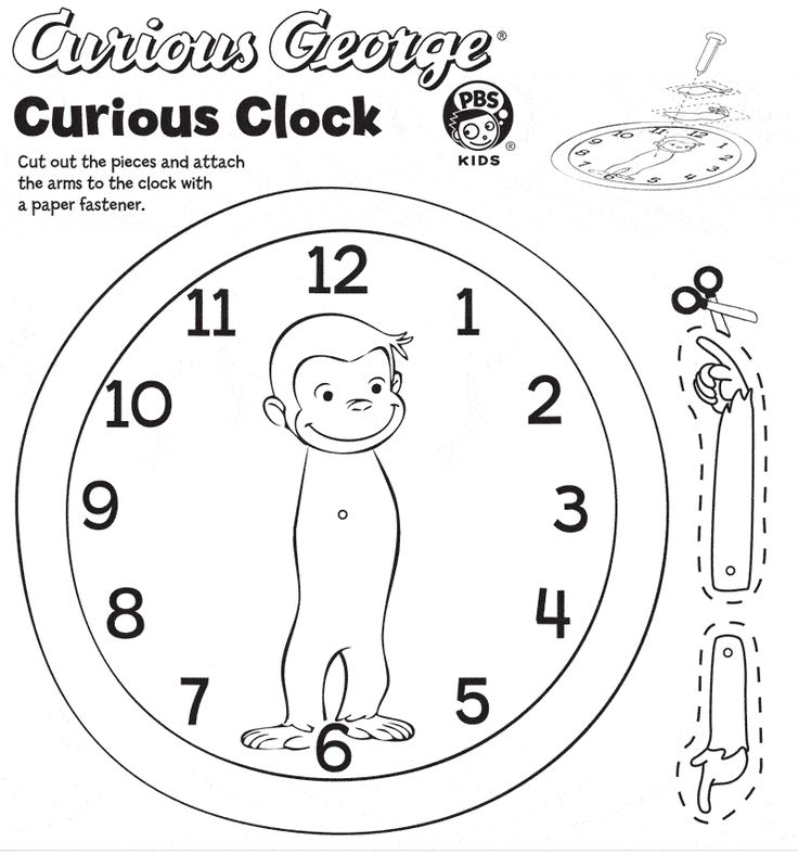 the curious clock with numbers on it and an image of a monkey standing in front of it