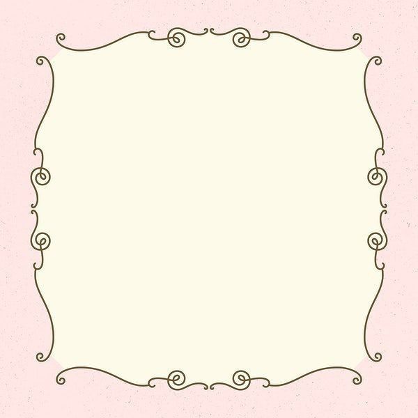 a pink background with an ornate frame