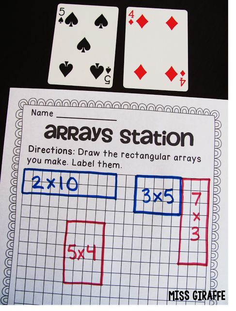 two playing cards with the same number on them and one card that says arrays station