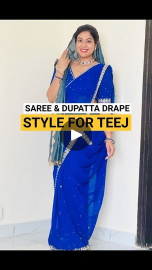 Dupatta On Head, Hartalika Teej, Dupatta Draping, Saree Drape, Saree Wearing Styles, Saree Wearing, Saree Draping Styles, Draping Fashion, Saree Styles