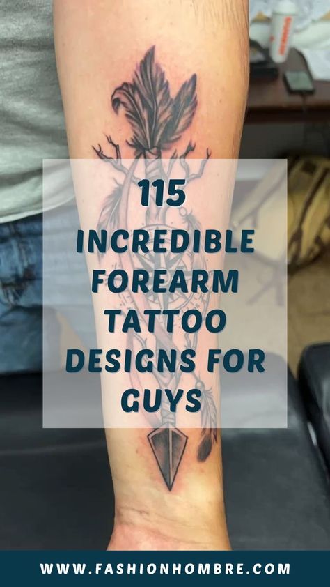 a person with tattoos on their arm and the words, 15 incredible forearm tattoo designs for guys