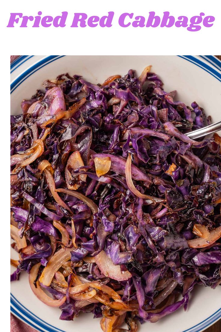 a white bowl filled with red cabbage and onions